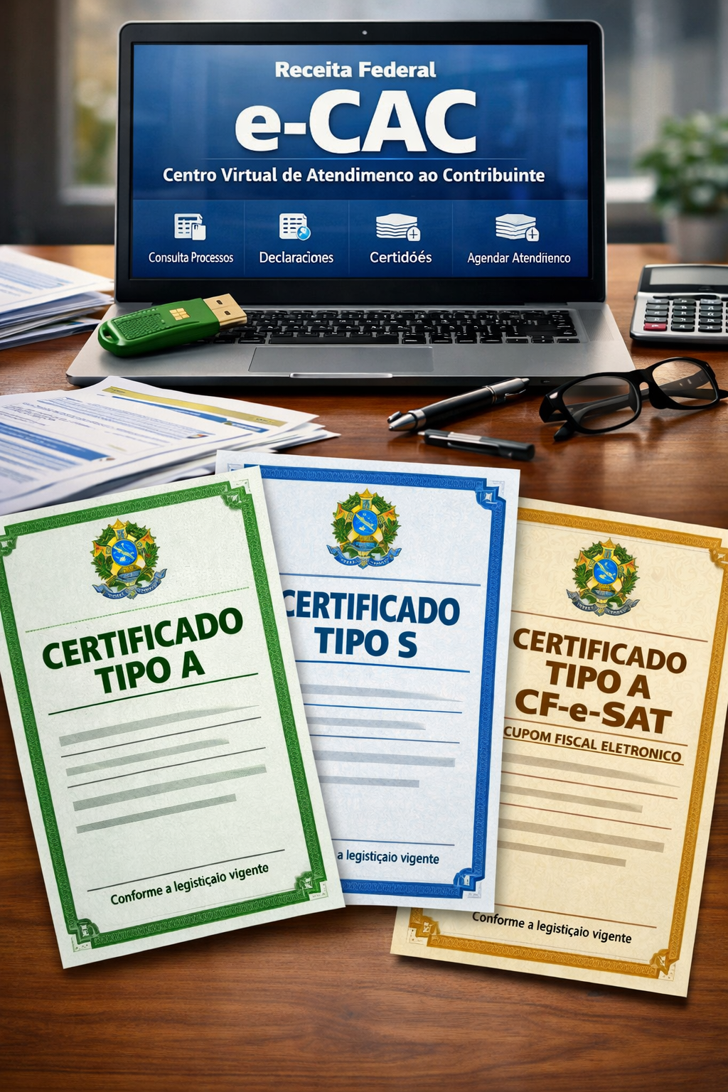 Ilustração de certidões e consultas fiscais